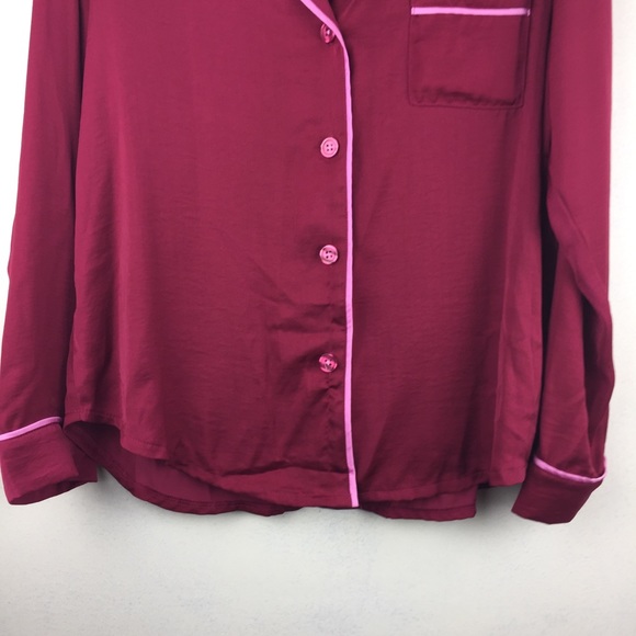 Room Service Red Pink Soft Sleepwear Lounge Top - Picture 3 of 11